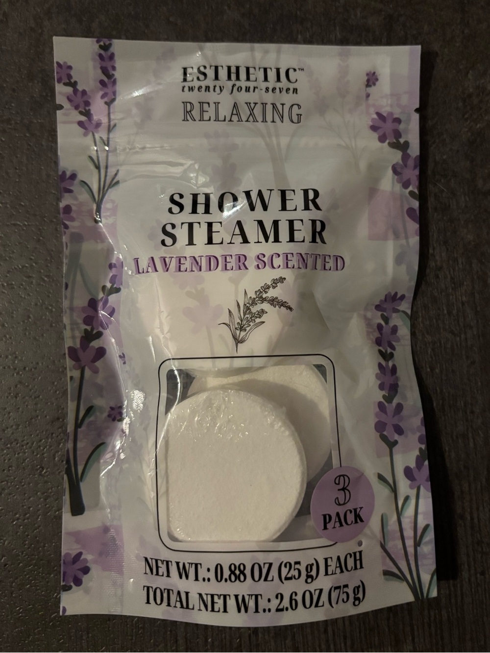 Esthetic Relaxing Lavender Scented Shower Steamer - White